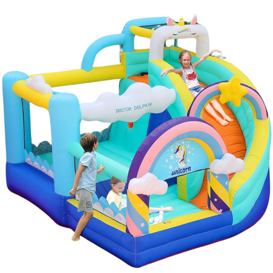 Castillo inflable de unicornio